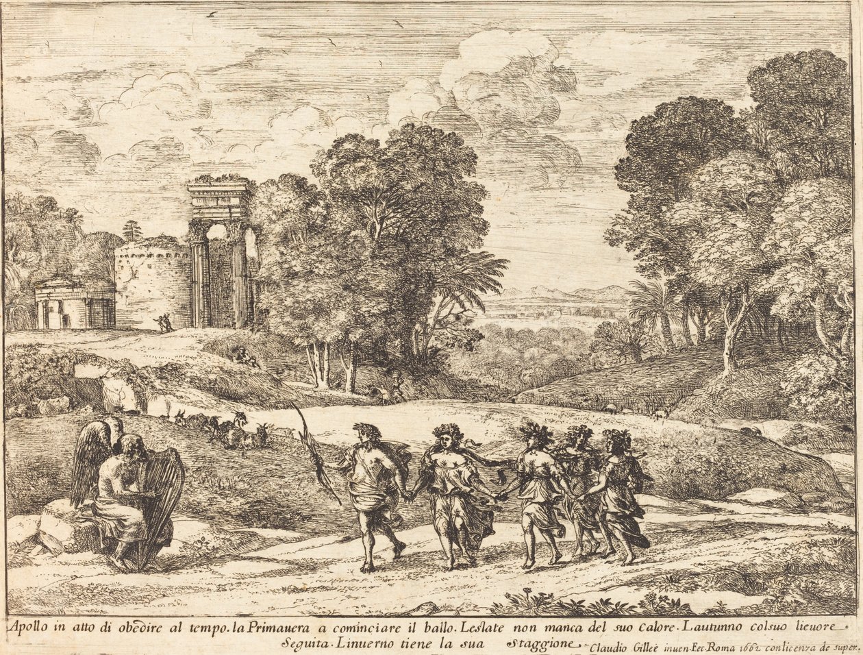Tid, Apollo og årstiderne af Claude Lorrain