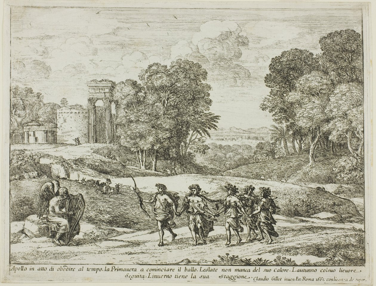 Tid, Apollo og årstiderne af Claude Lorrain