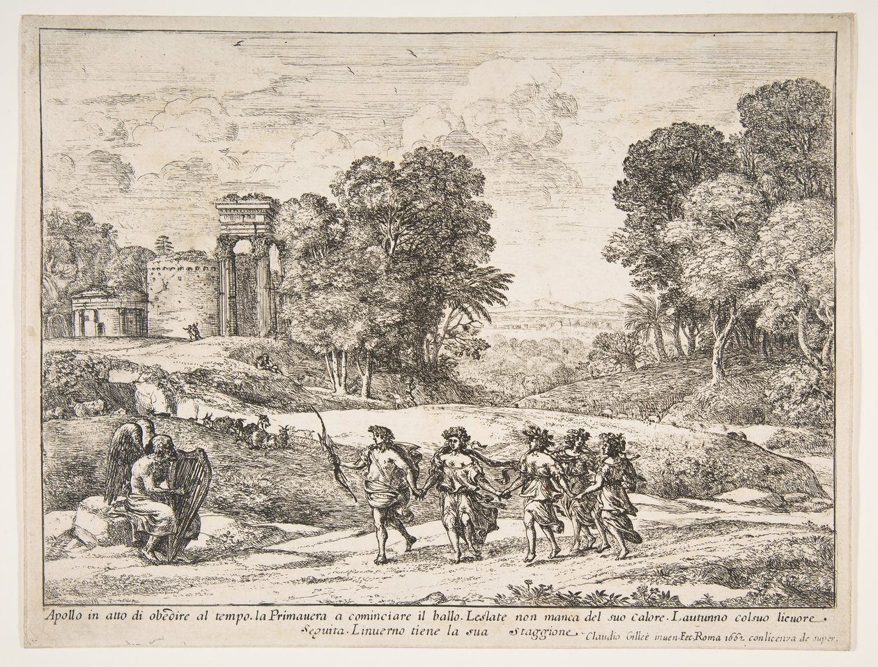 Tid, Apollo og årstiderne, 1662. af Claude Lorrain