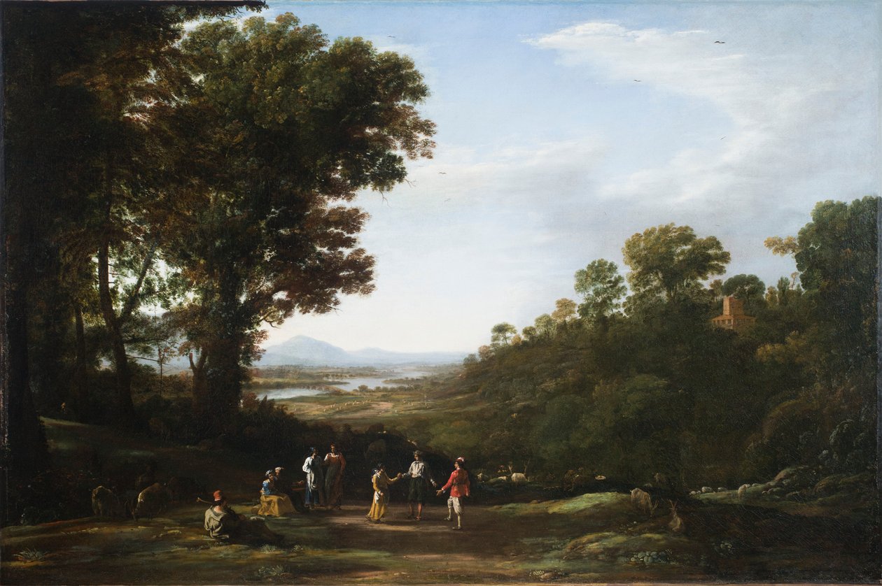 Landsbyboerne danser af Claude Lorrain