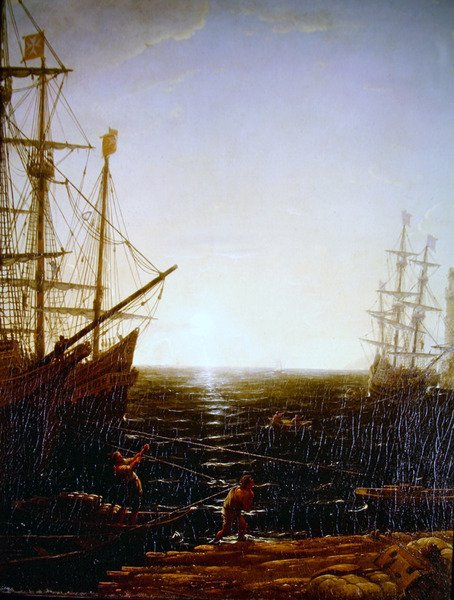 Havnescene (detalje) af Claude Lorrain