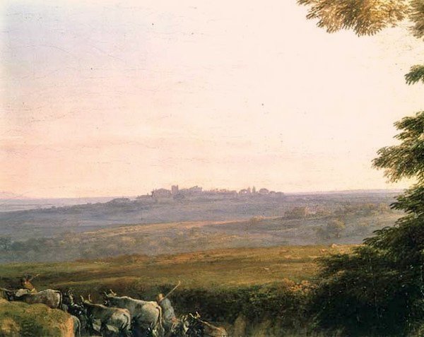 Landskab med køer (detalje) af Claude Lorrain