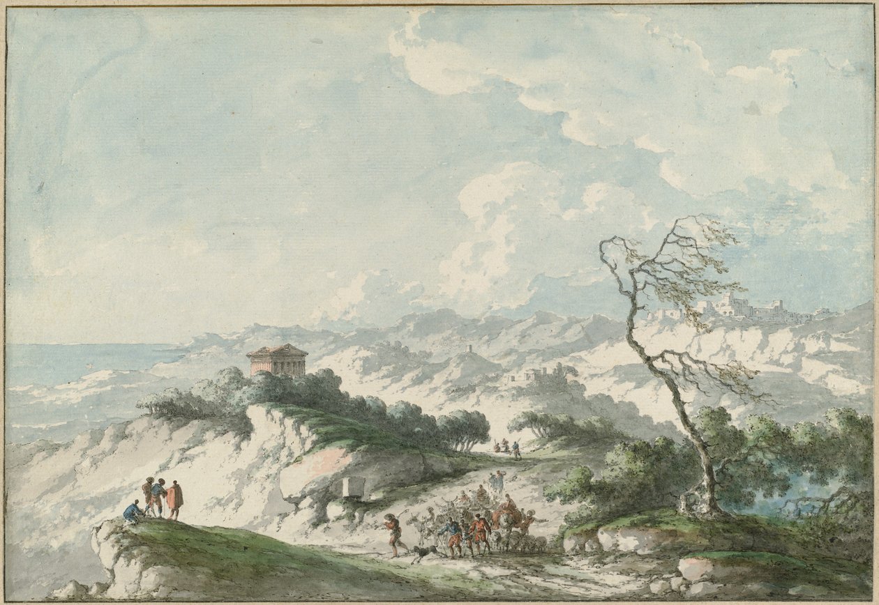 Anden udsigt over Agrigento-landskabet af Claude Louis Chatelet