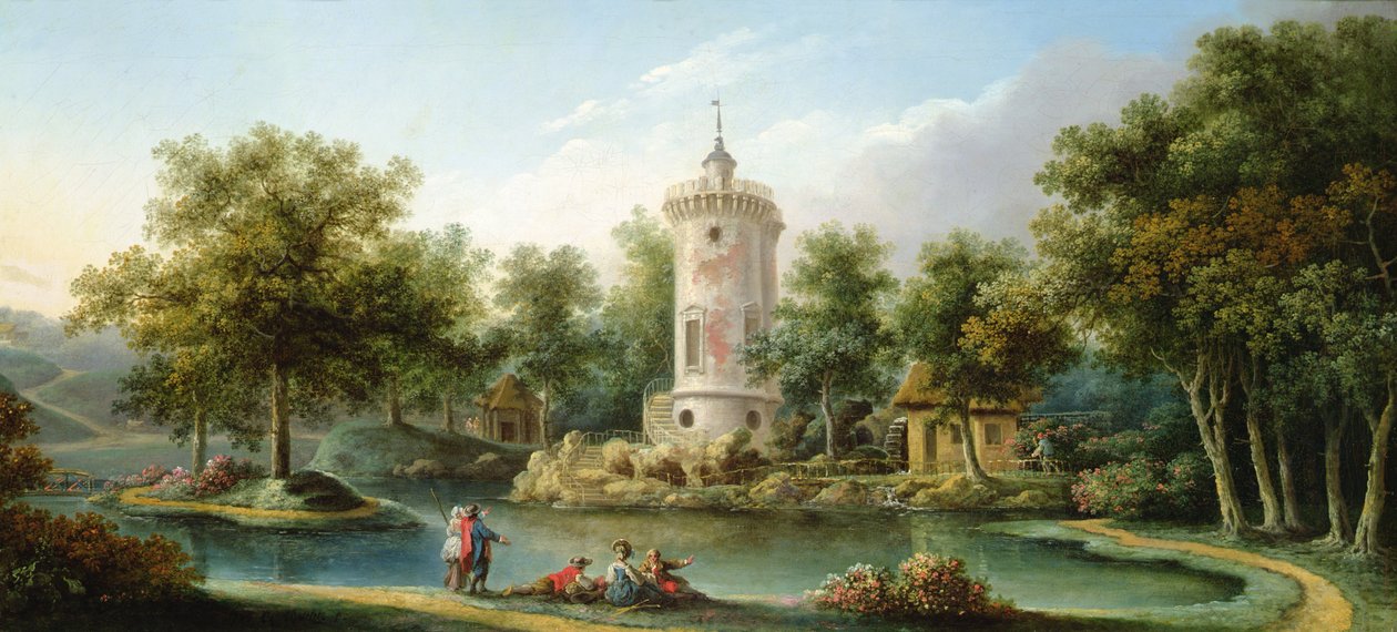 Tour de Marlborough i Jardin des Mesdames, Bellevue af Claude Louis Chatelet
