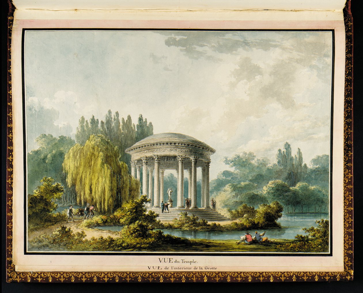 Udsigt over templet fra Recueil des plans du Petit Trianon af Richard Mique (1728-94) af Claude Louis Chatelet