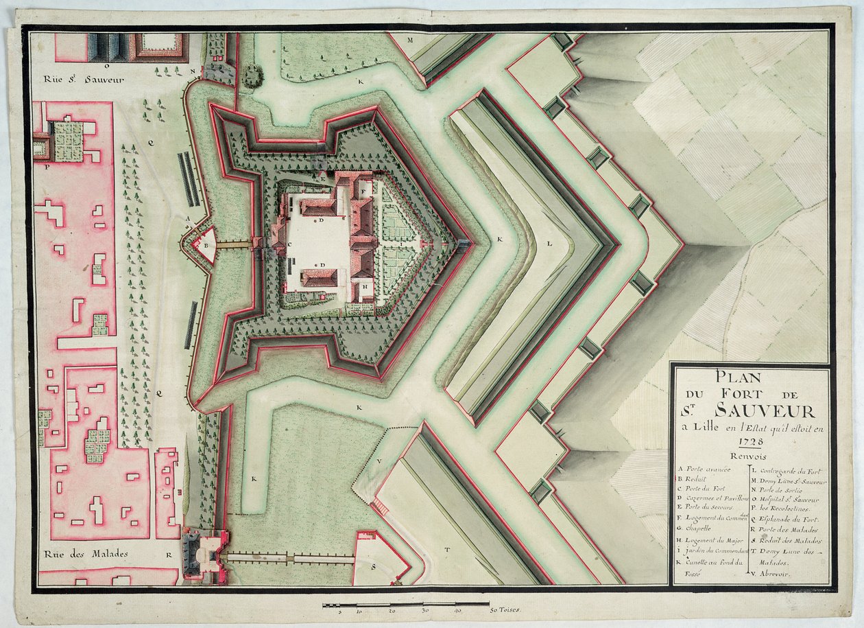 Fort of Saint-Sauveur, Lille, i 1728, fra 