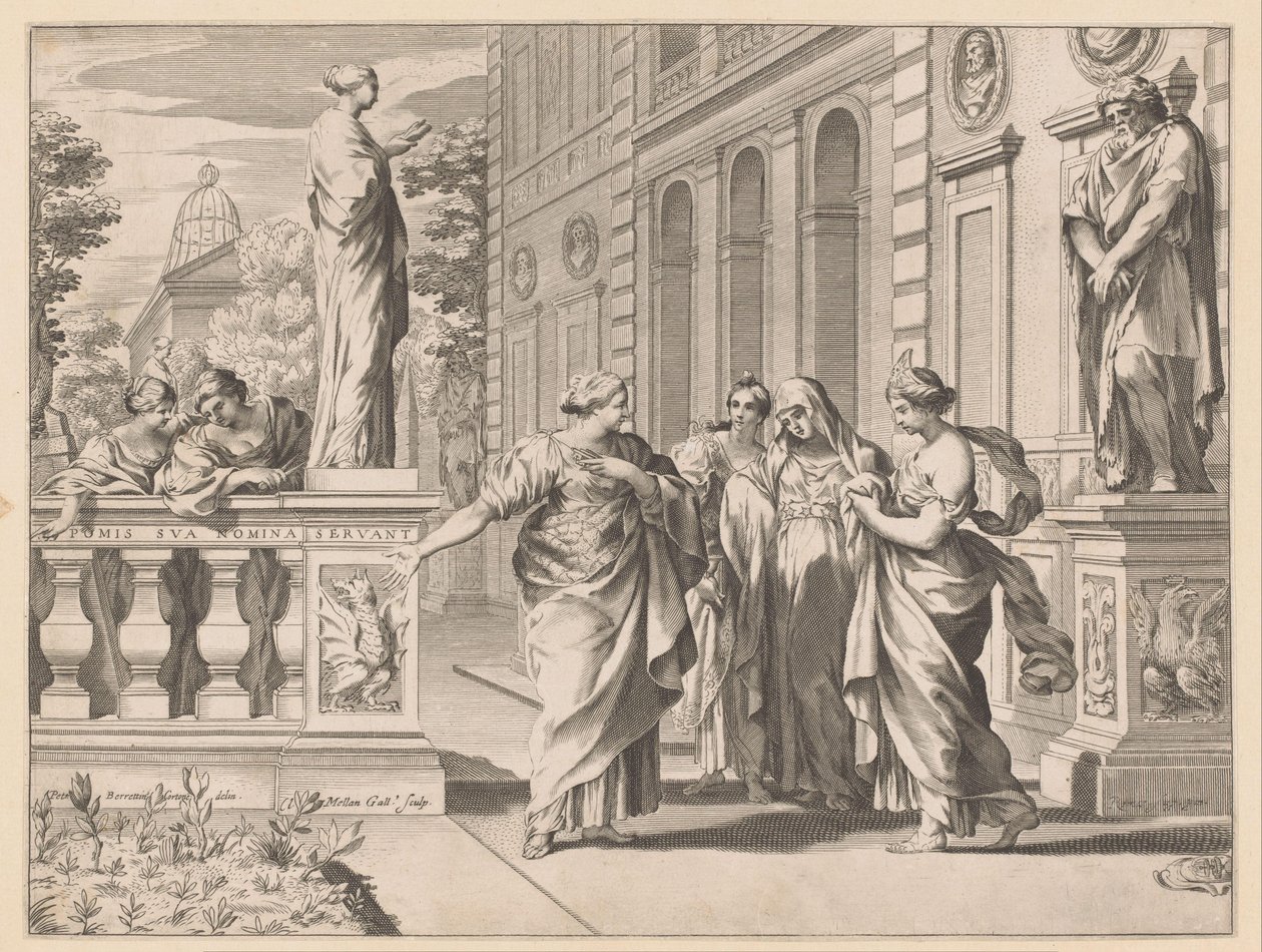 Allegori til ære for Collegio Romano af Claude Mellan