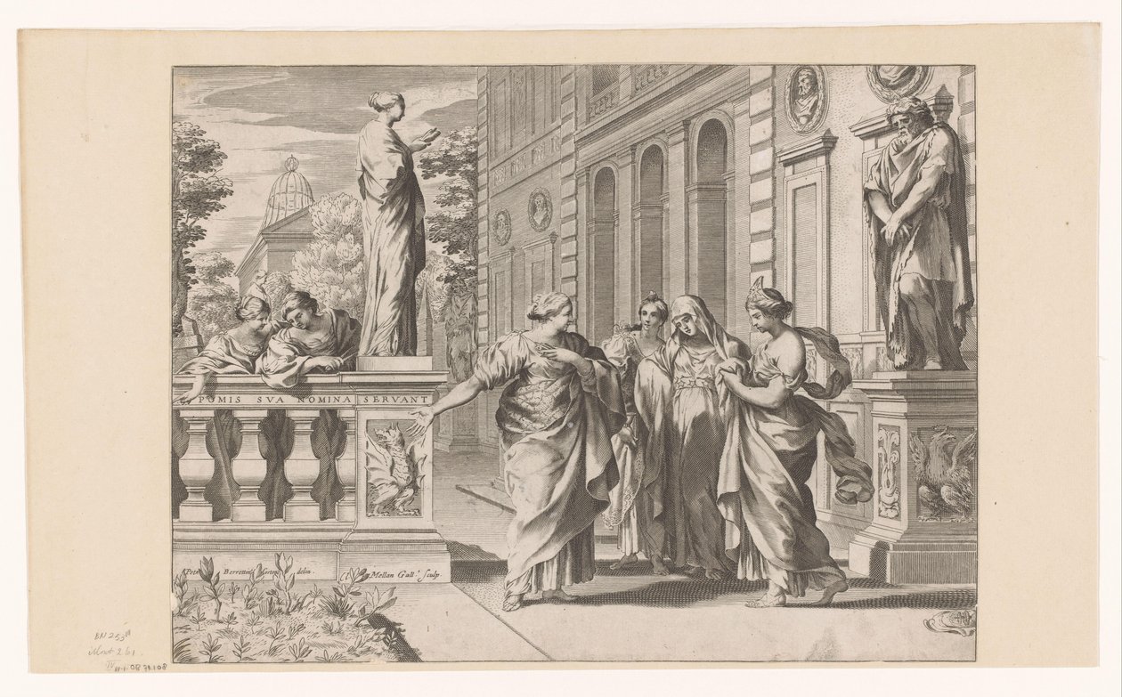 Allegori til ære for Collegio Romano af Claude Mellan
