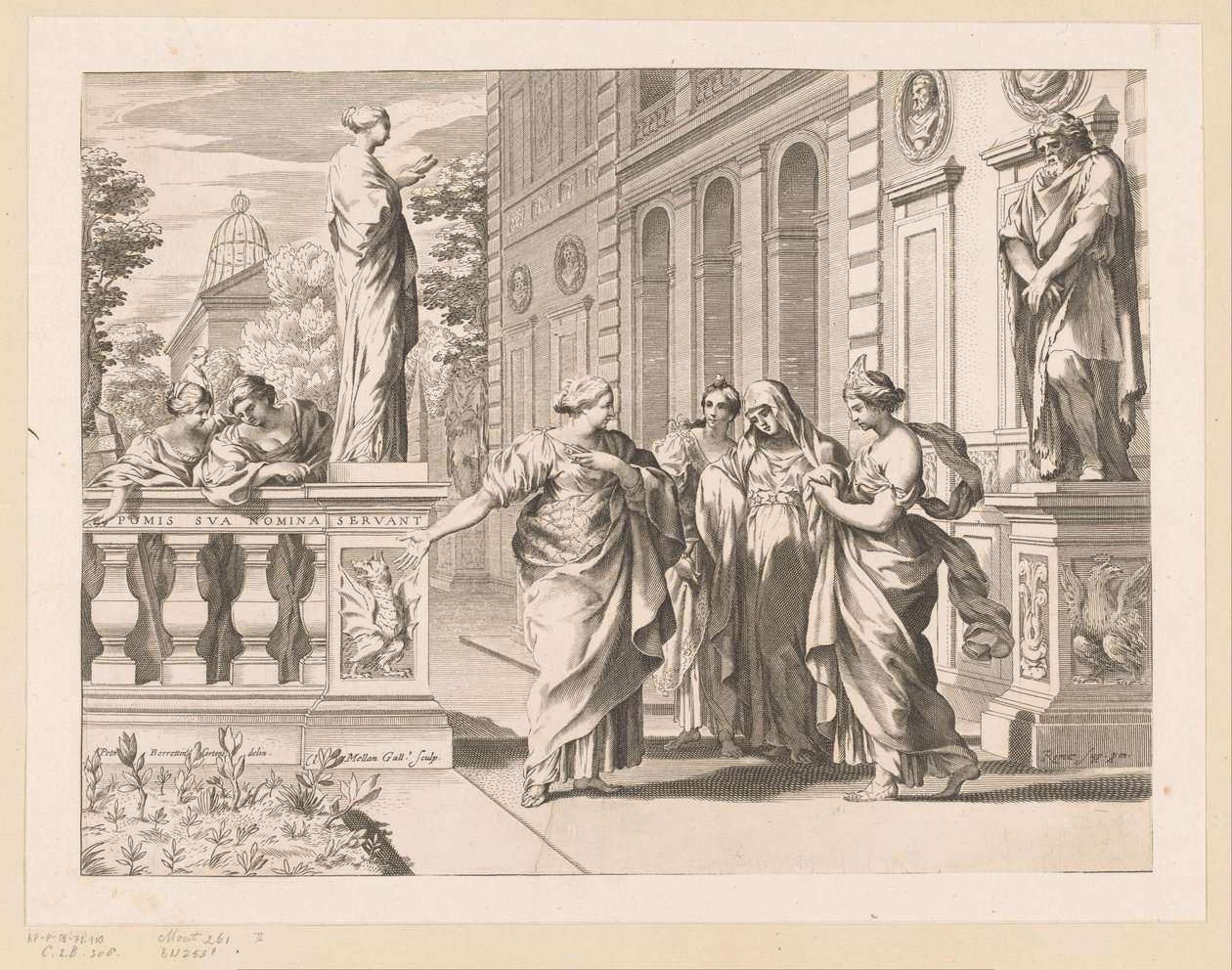 Allegori til ære for Collegio Romano af Claude Mellan