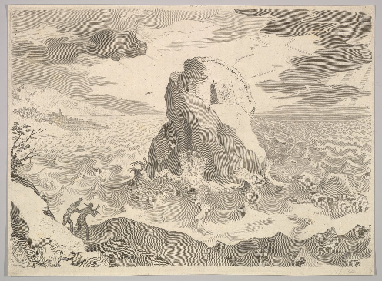 Allegory Against the Pelagian Heresy Allegory Against the Pelagian Heresy and Armo..., 1600-tallet. af Claude Mellan