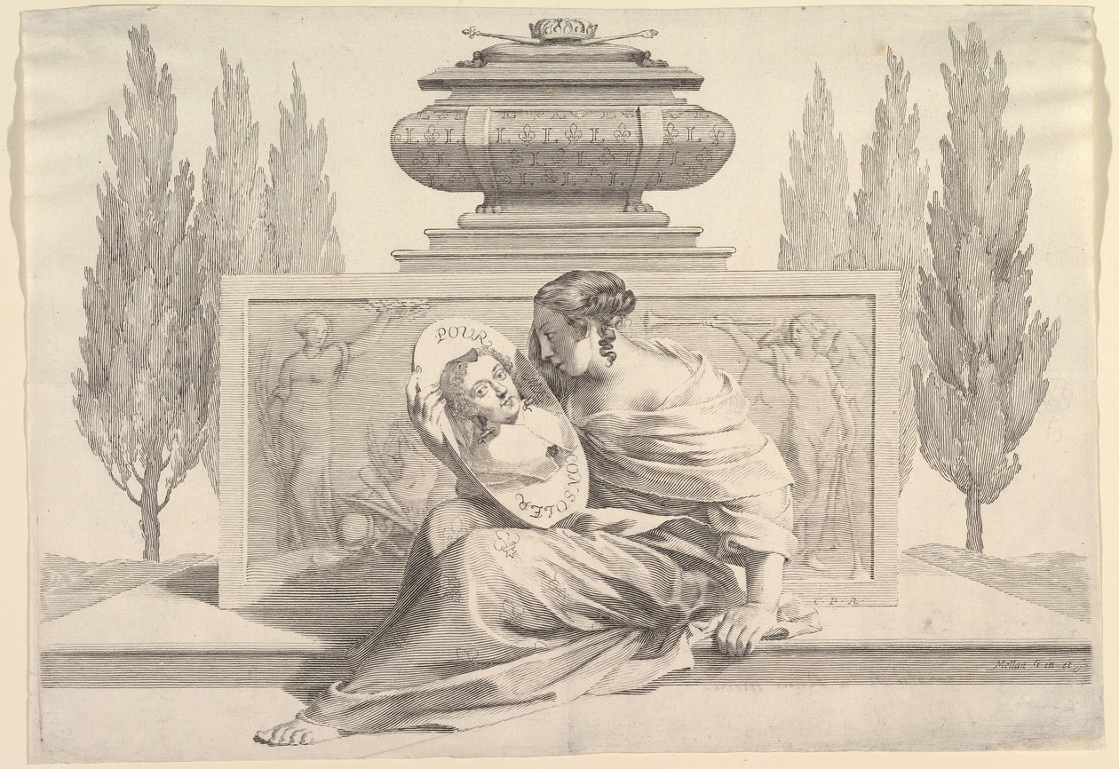 Allegori til ære for Anne af Østrig, ca. 1643. af Claude Mellan