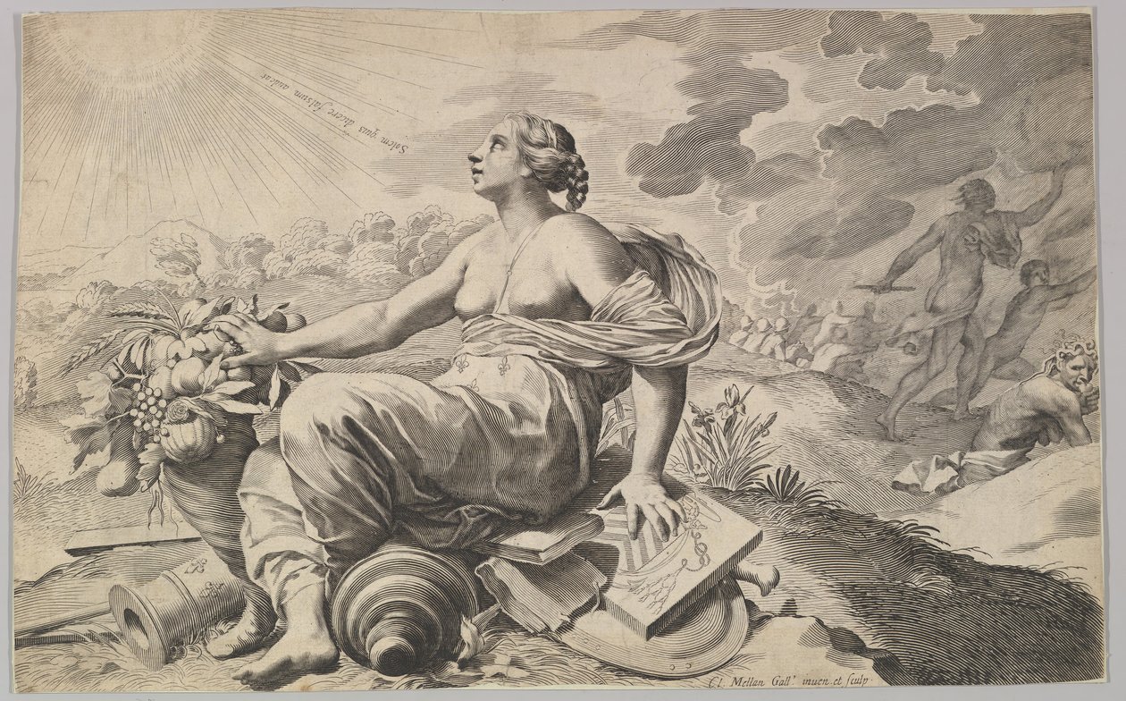 Allegori af Frankrig med Richelieus våben Allégorie sur la Paix. af Claude Mellan
