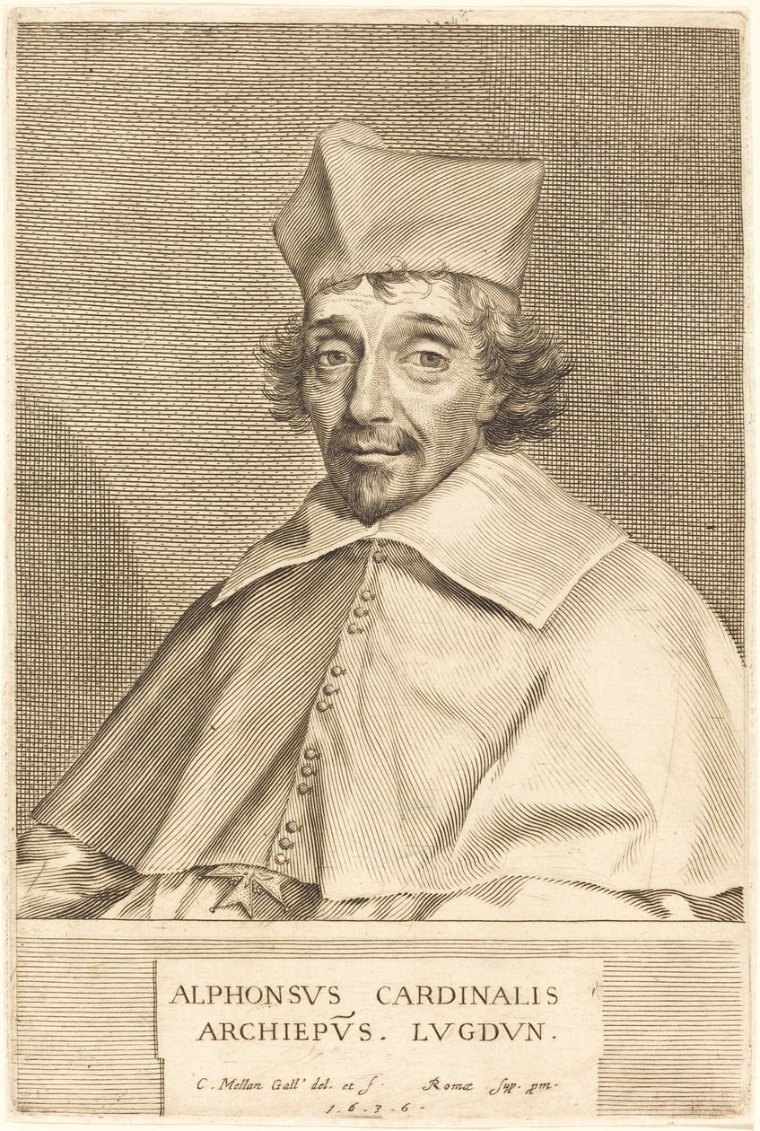Alphonse du Plessis Richelieu, kardinal af Lyon af Claude Mellan