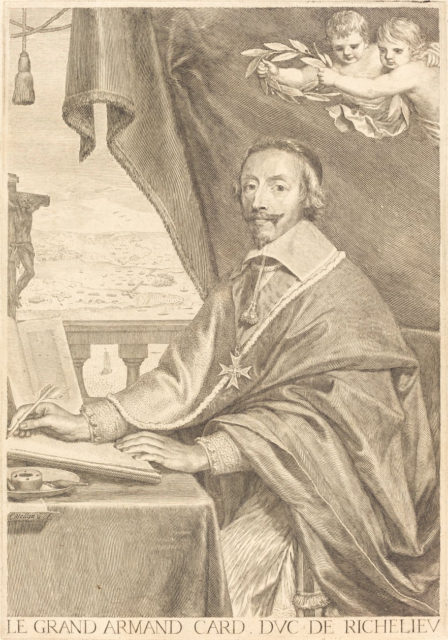 Armand Jean du Plessis, kardinal Richelieu af Claude Mellan