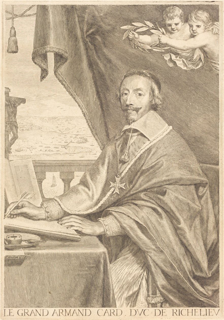 Armand Jean du Plessis, kardinal Richelieu af Claude Mellan