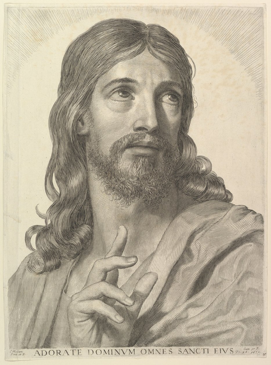 Buste af den voksne Kristus af Claude Mellan
