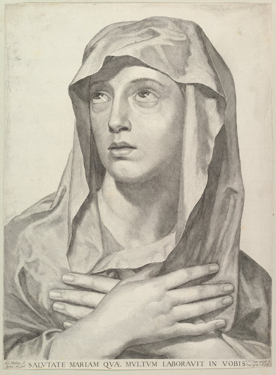 Buste af Jomfru Maria af Claude Mellan