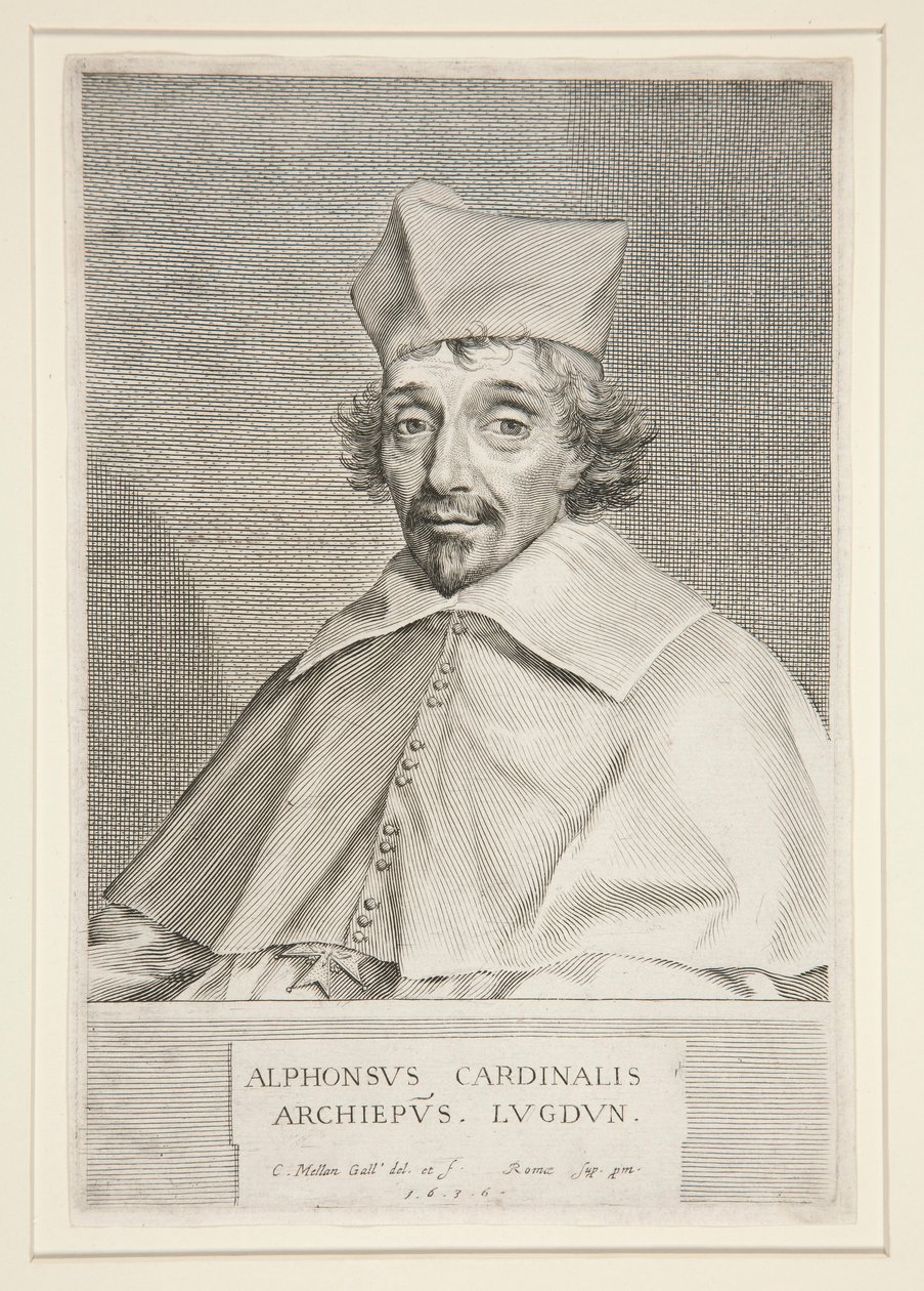 Kardinal Alphonse de Plessis de Richelieu (bror til den berømte kardinal) af Claude Mellan