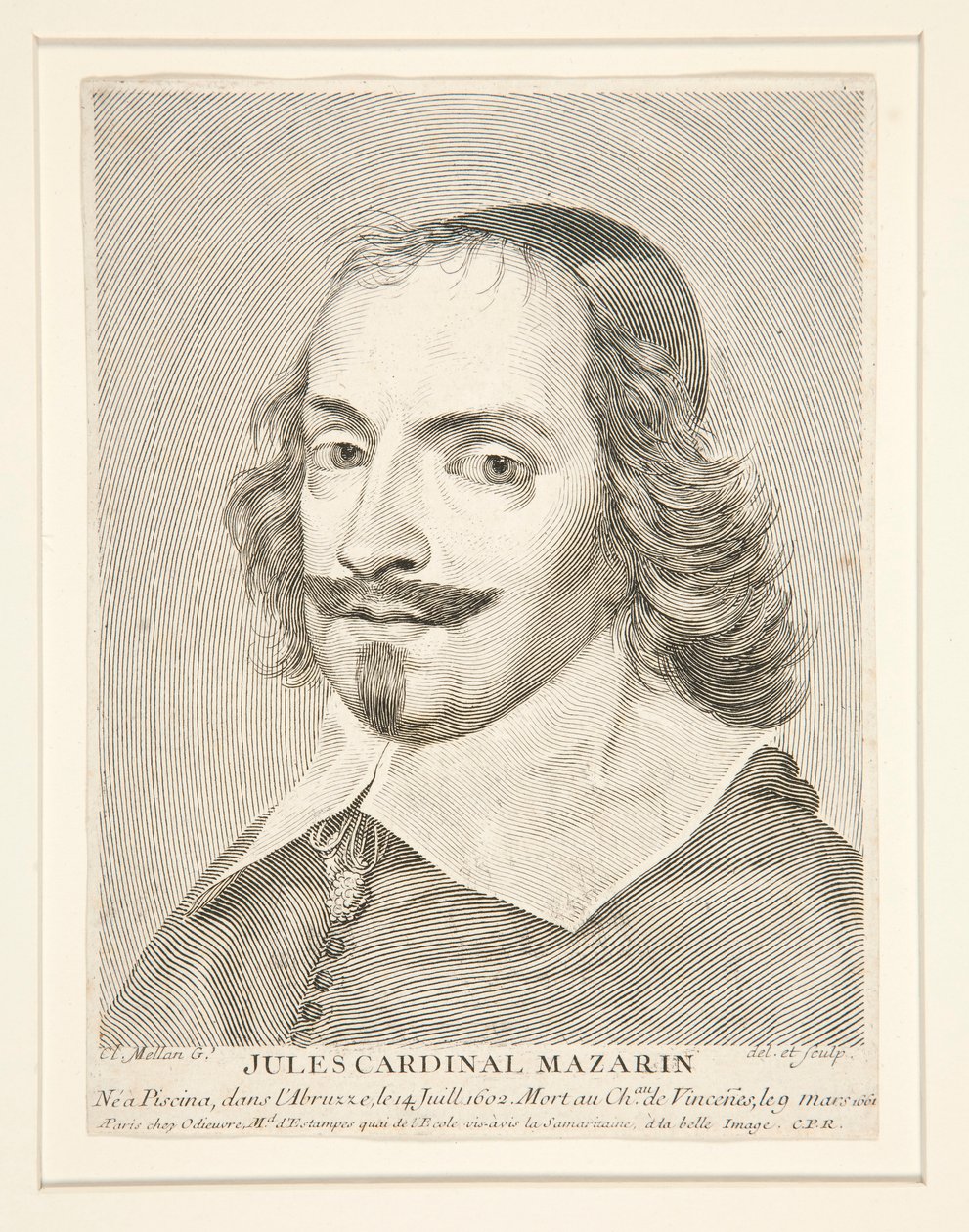 Kardinal Jules Mazarin (1602-1661) af Claude Mellan