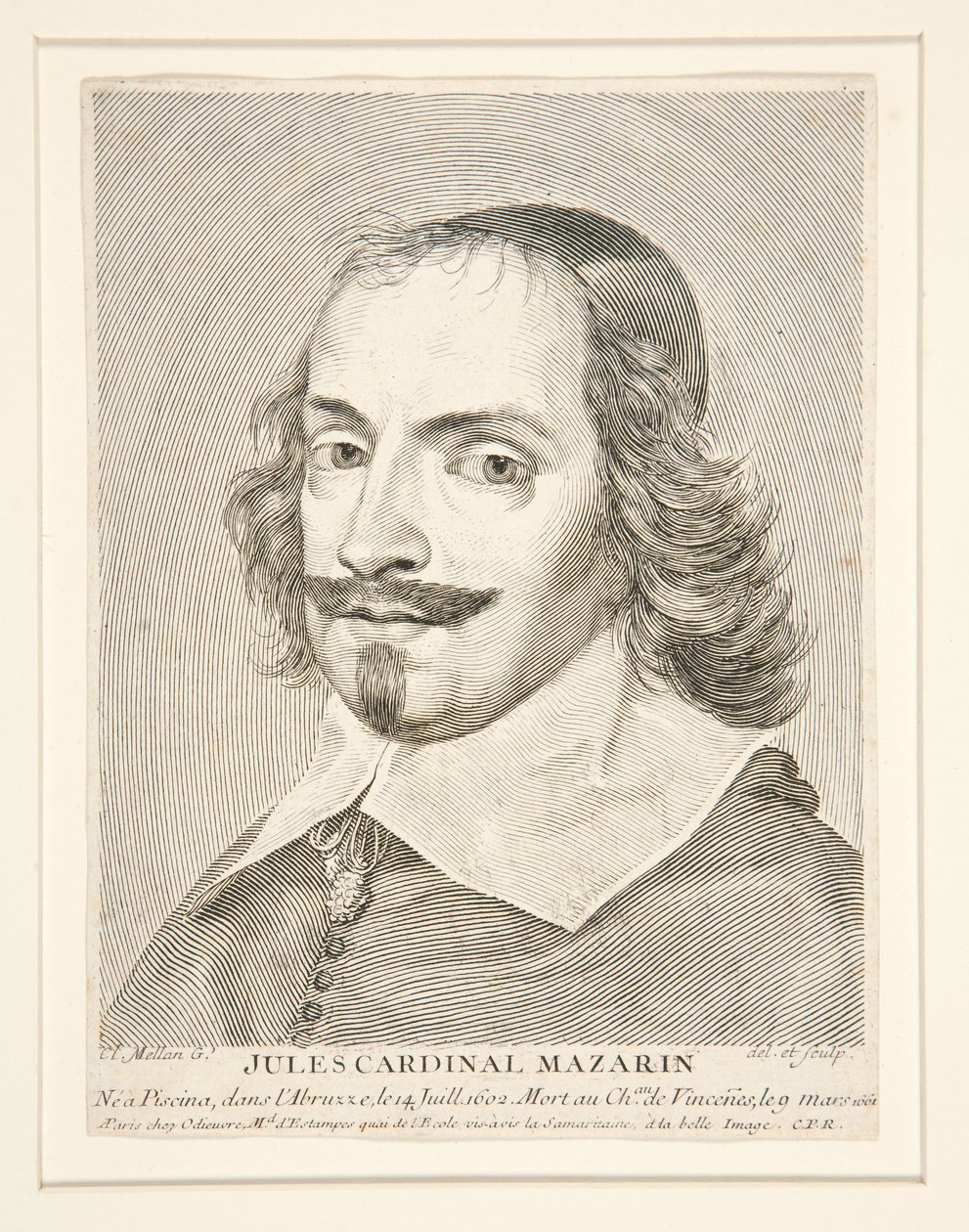 Kardinal Jules Mazarin (1602-1661) af Claude Mellan