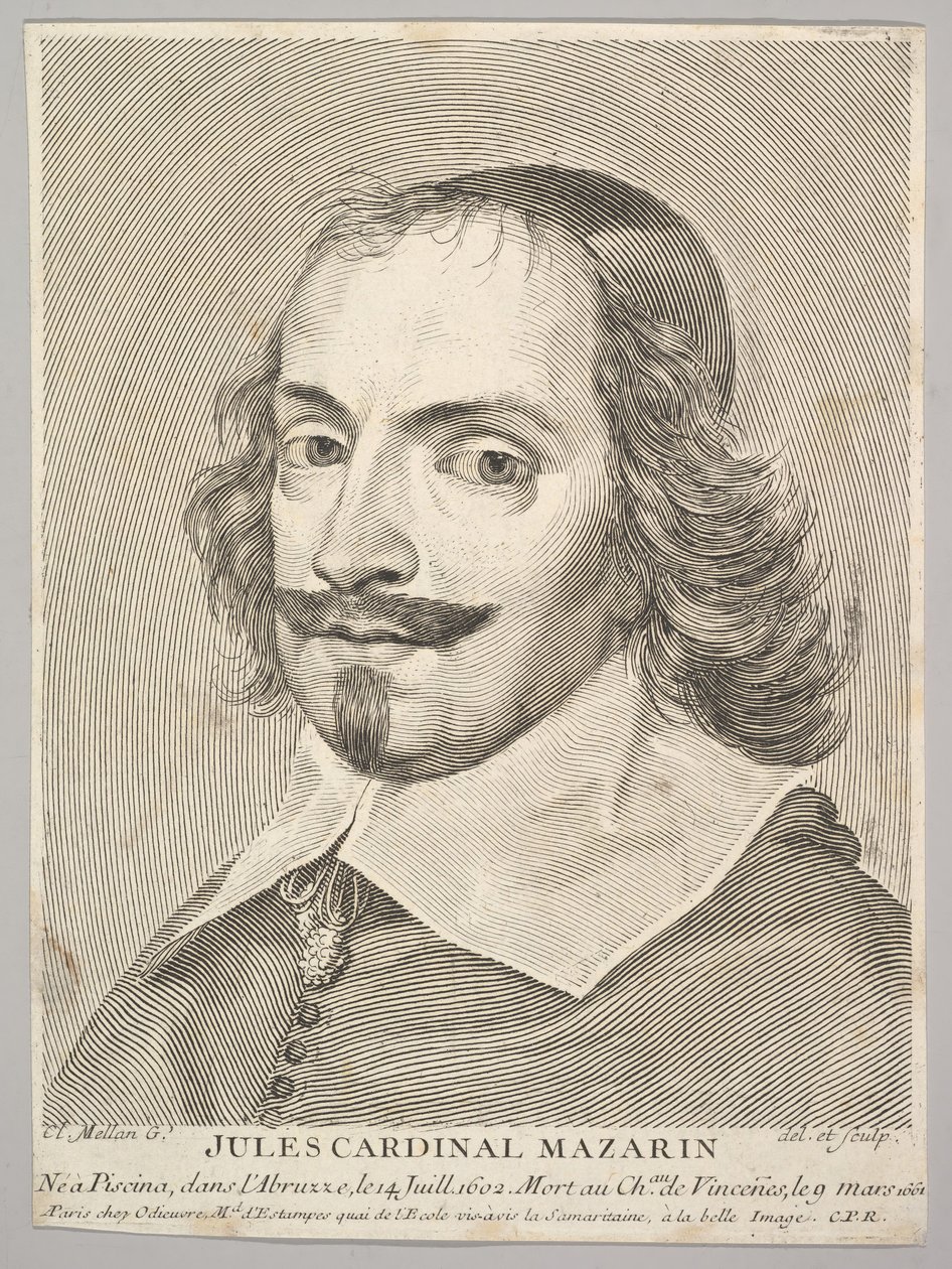 Kardinal Jules Mazarin. af Claude Mellan