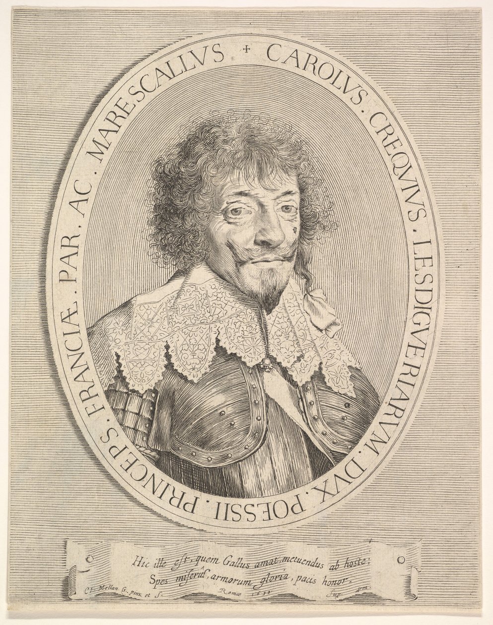 Charles I de Créquy, duc de Lesdiguières, 1633. dani af Claude Mellan