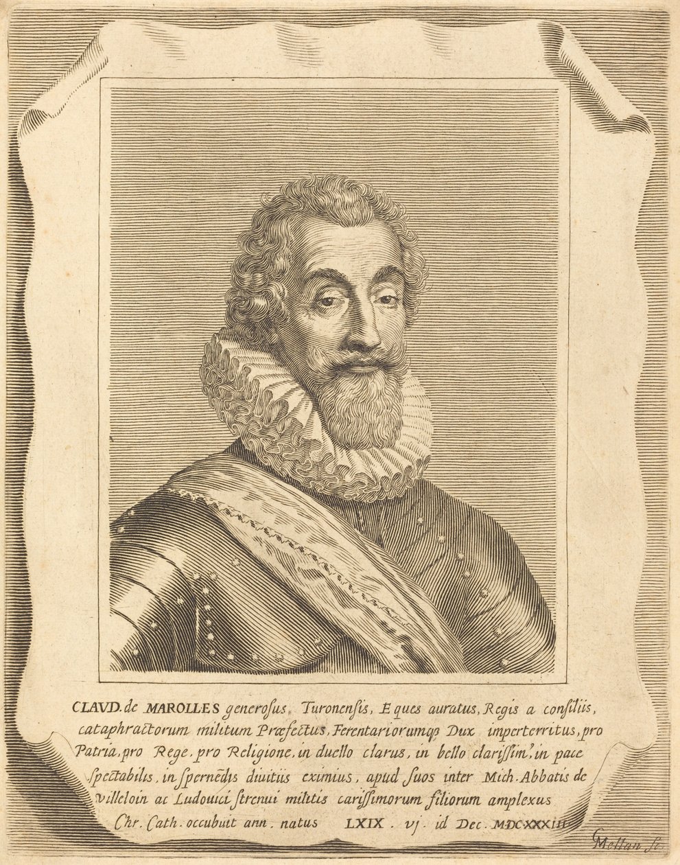 Claude de Marolles af Claude Mellan