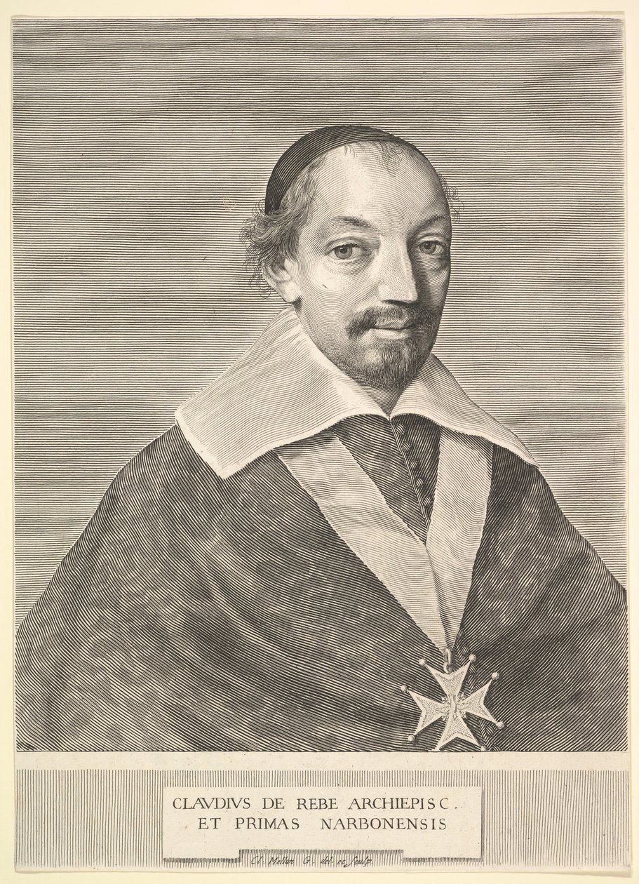 Claude de Rebé, ærkebiskop af Narbonne. af Claude Mellan