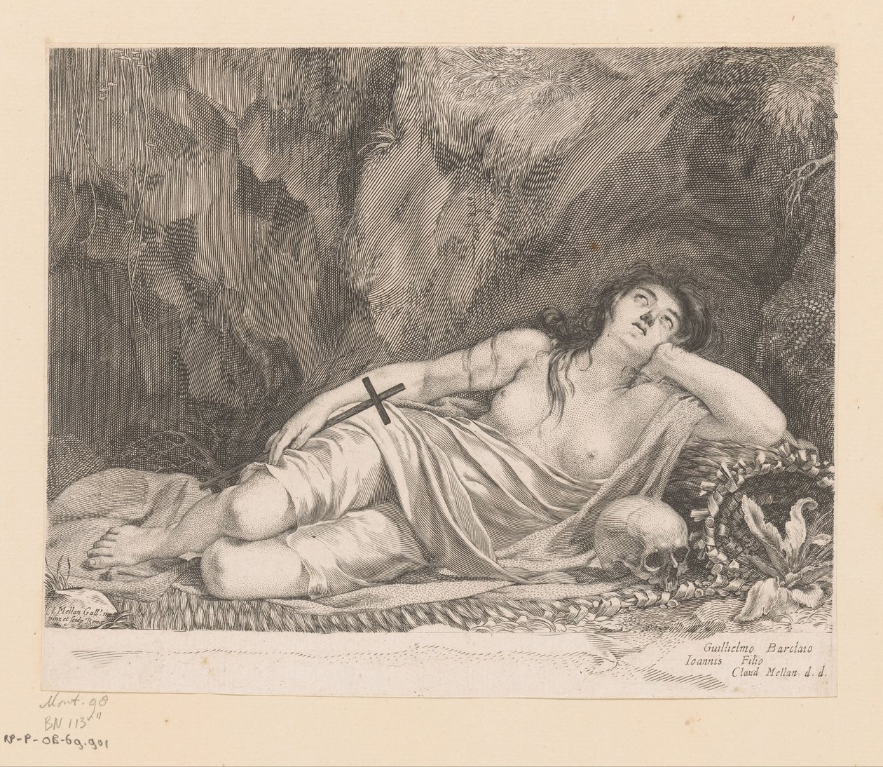 Saint Mary Magdalene beliggende i en hule af Claude Mellan