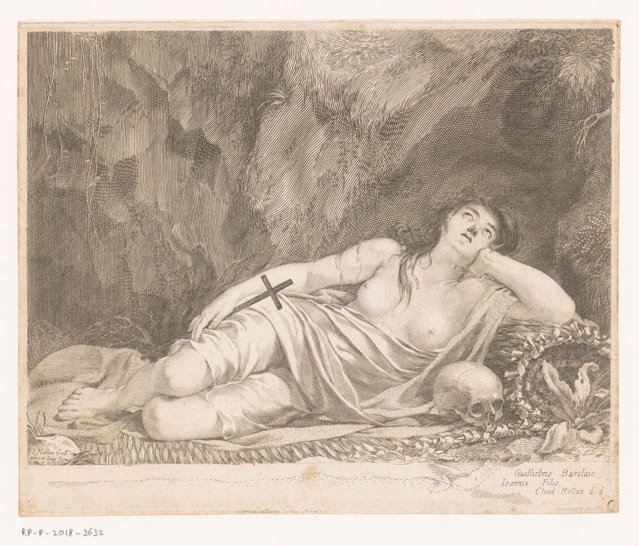 Saint Mary Magdalene beliggende i en hule af Claude Mellan