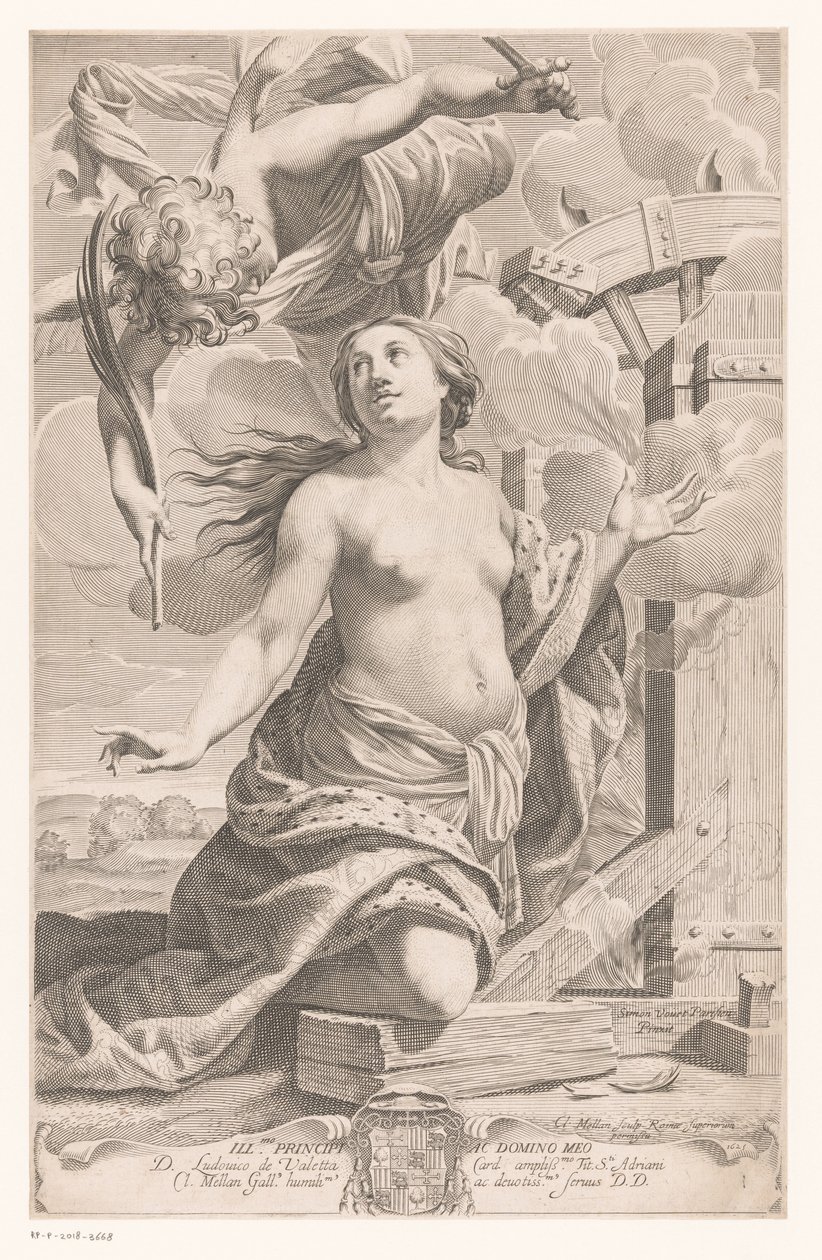 Den hellige Katarina af Alexandria af Claude Mellan