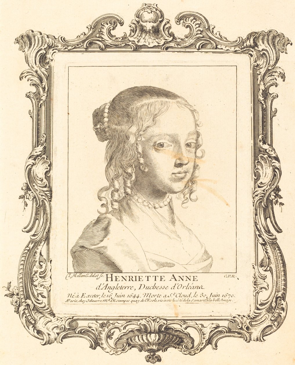 Henriette Anne af England, hertuginde af Orléans af Claude Mellan