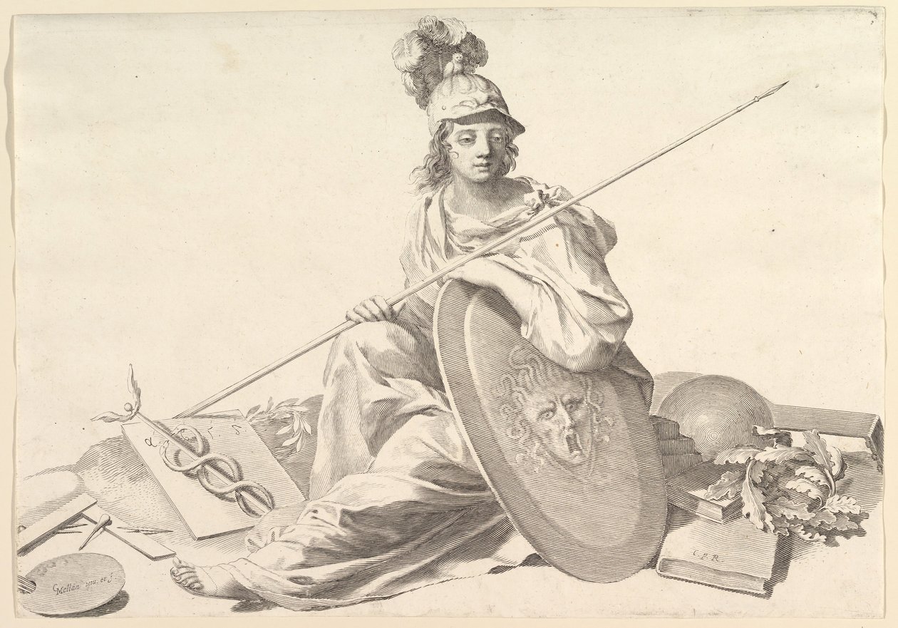 Minerva. af Claude Mellan