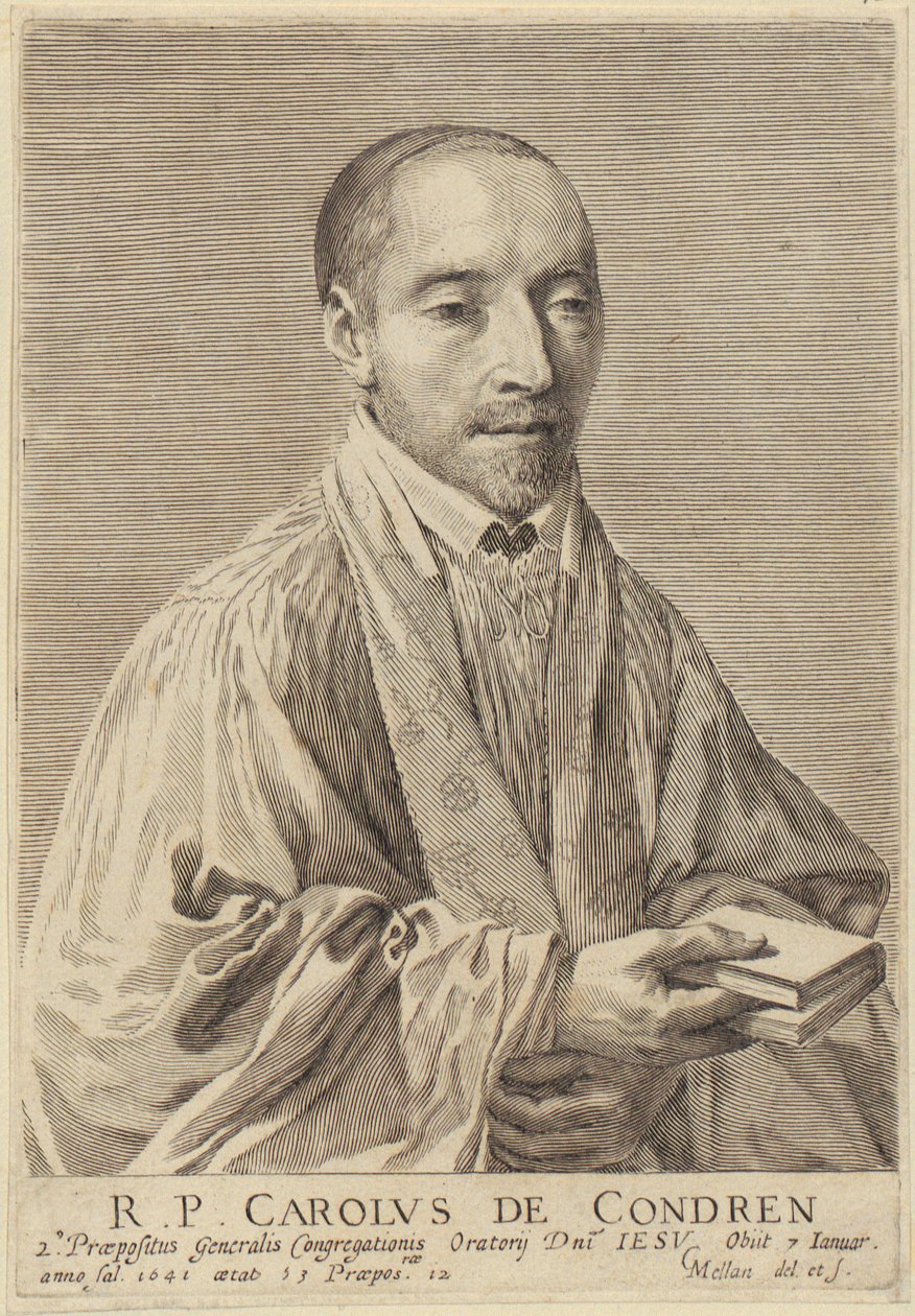 Portræt af Charles de Condren af Claude Mellan