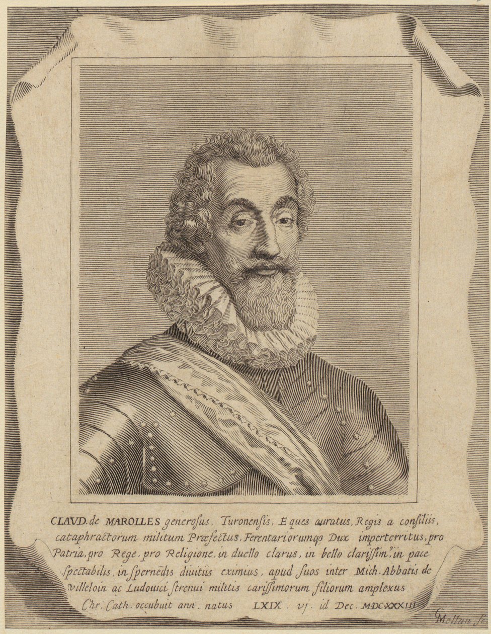 Portræt af Claude de Marolles af Claude Mellan