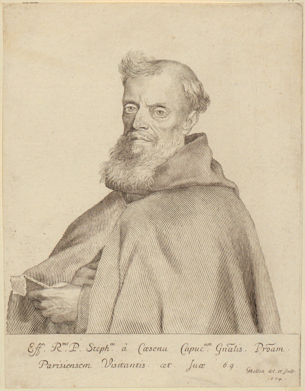 Portræt af Étienne da Cesena af Claude Mellan
