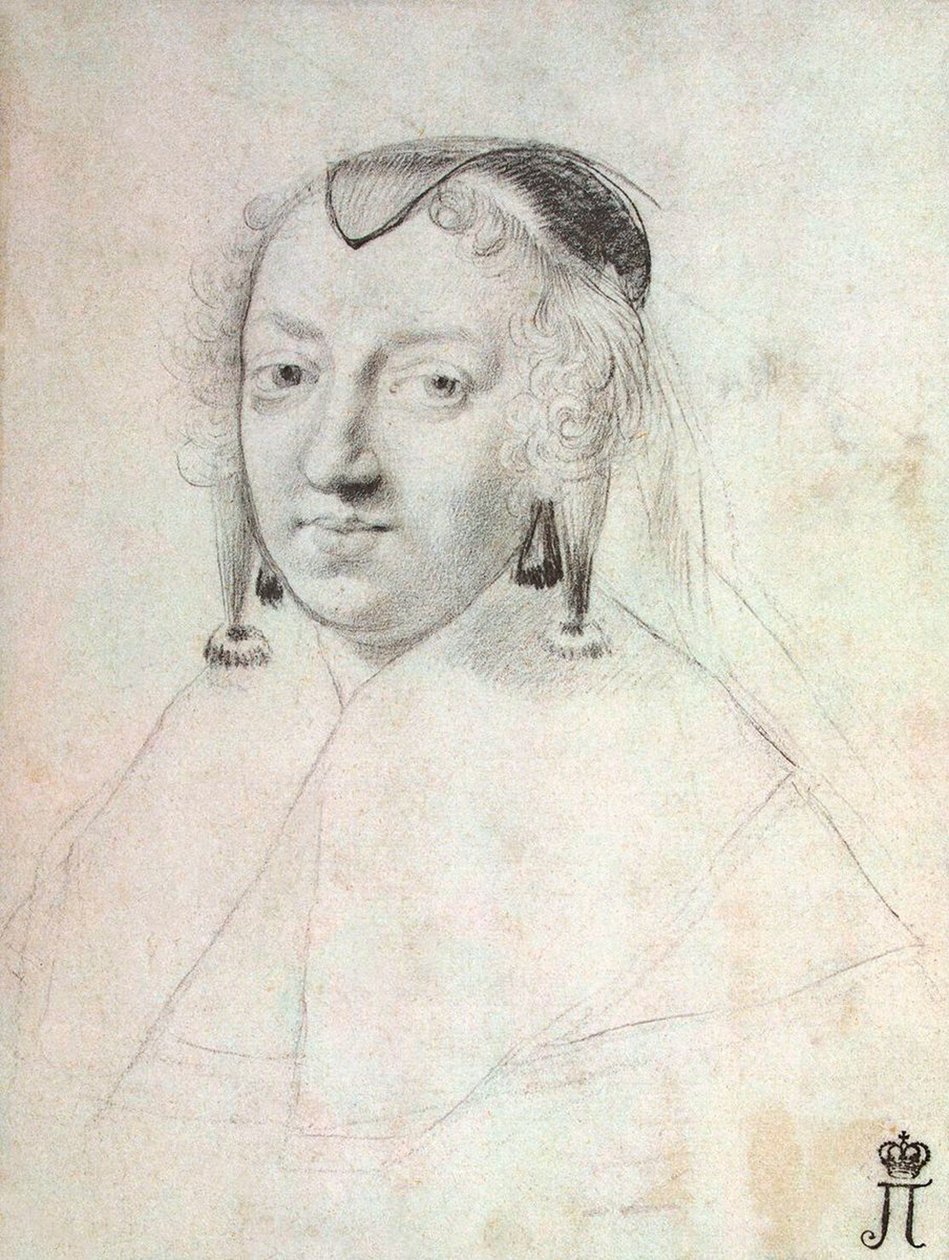 Portræt af Anne af Østrig 1601-1666, før 1643. af Claude Mellan