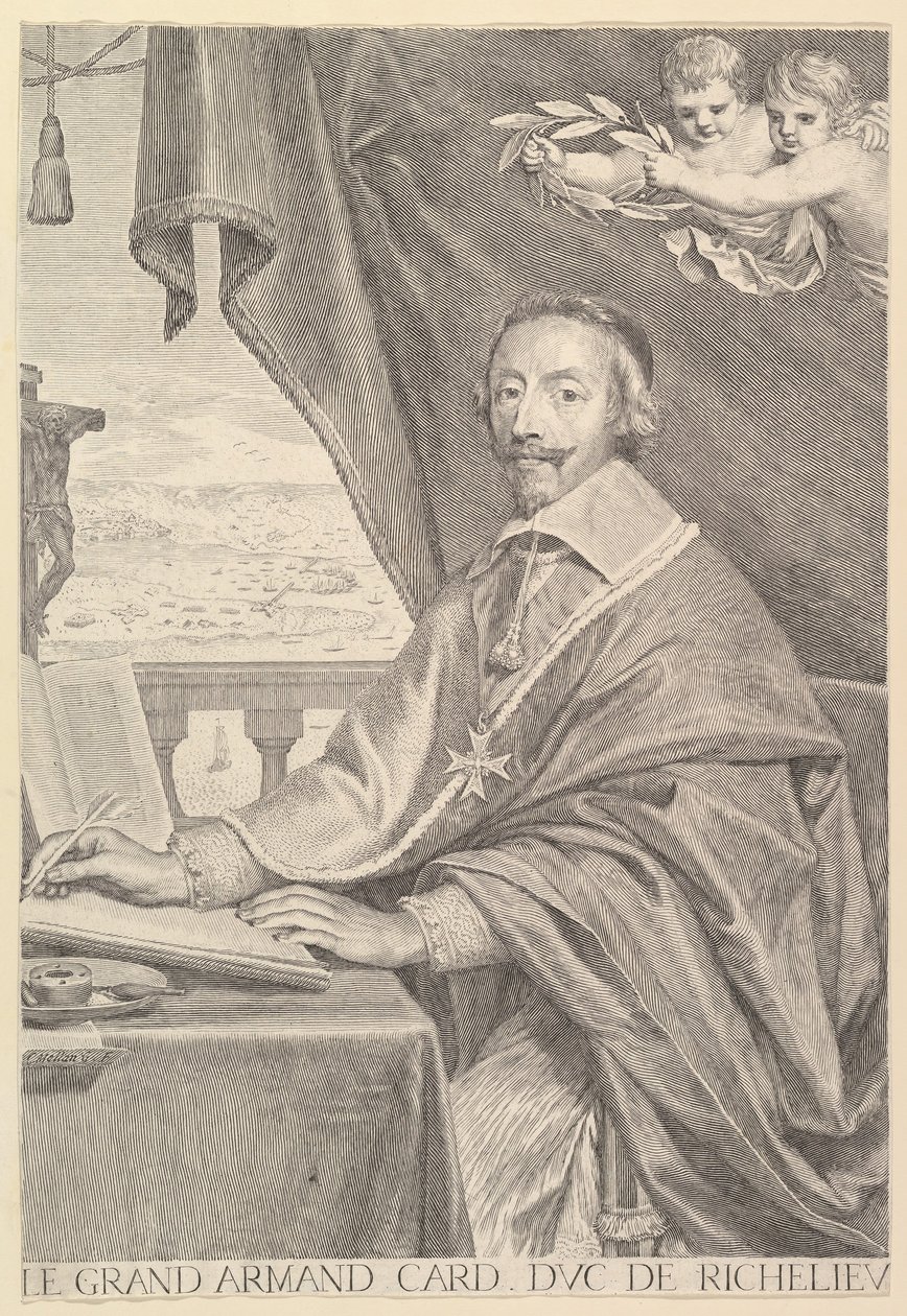 Portræt af kardinal Richelieu, 1651. af Claude Mellan