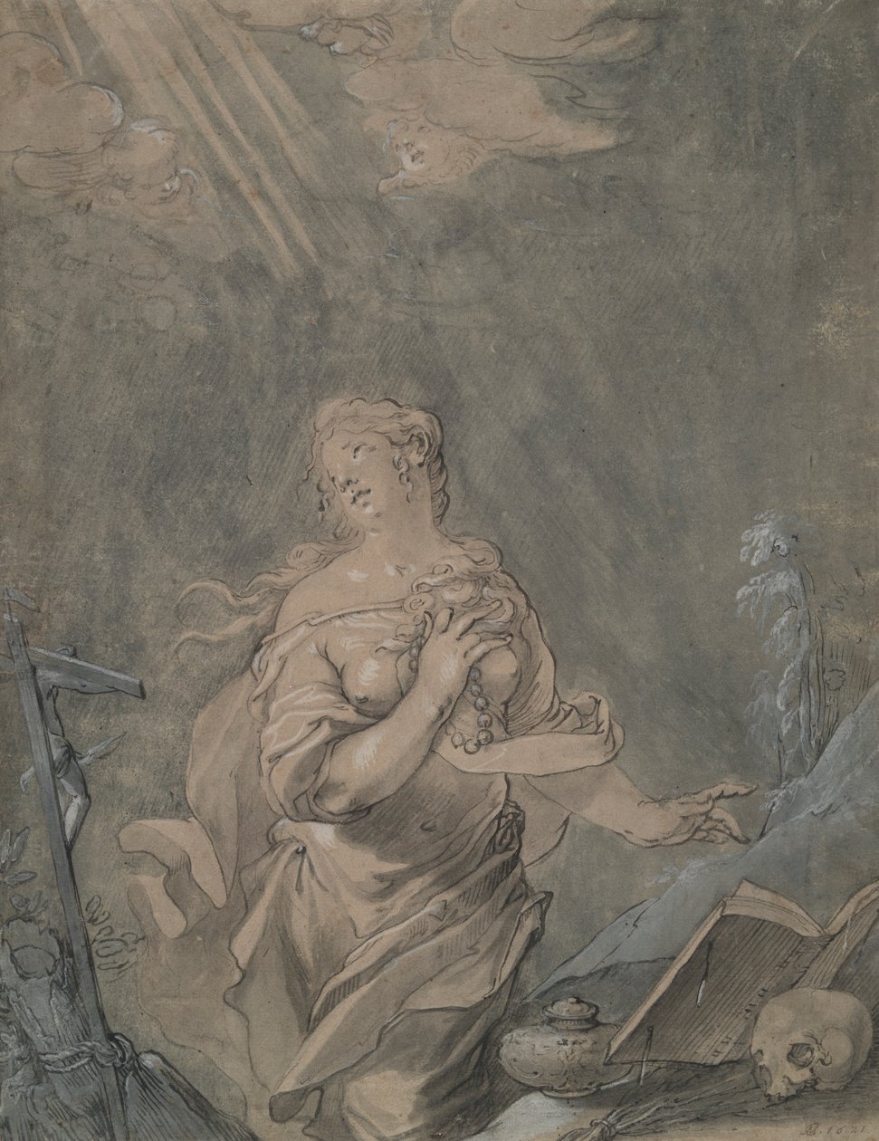 Sankt Maria Magdalena i bøn af Claude Mellan