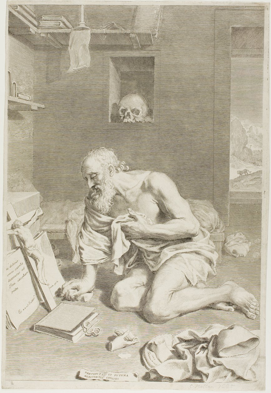 Sankt Hieronymus beder af Claude Mellan