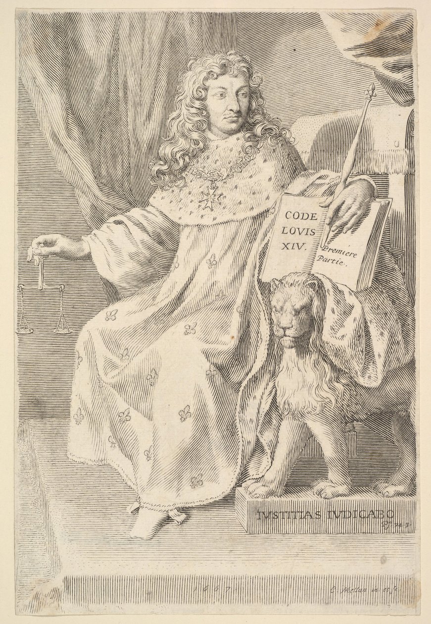 Titelside: Le Code Louis XIV, 1667. af Claude Mellan