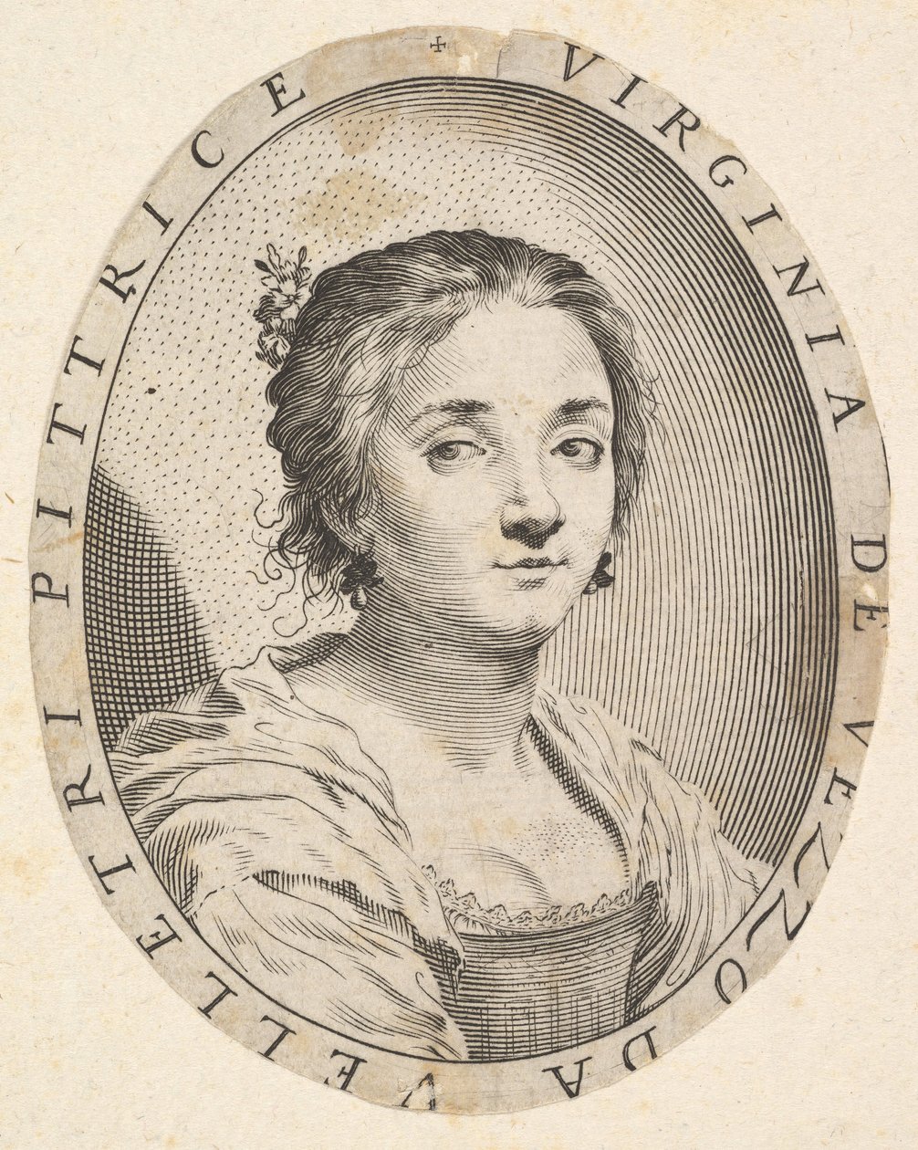 Virginia da Vezzo, Simon Vouets kone, 1626. af Claude Mellan