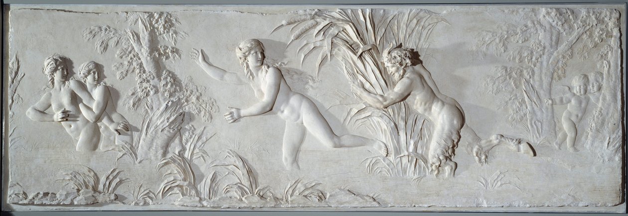 Pan forfølger Syrinx under blikket af Amour Bas relief af Claude Michel dit Clodion (1738-1814). Omkring 1782 Paris, Louvre-museet af Claude Michel Clodion