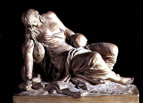 The Penitent Magdalen (terracotta) af Claude Michel Clodion