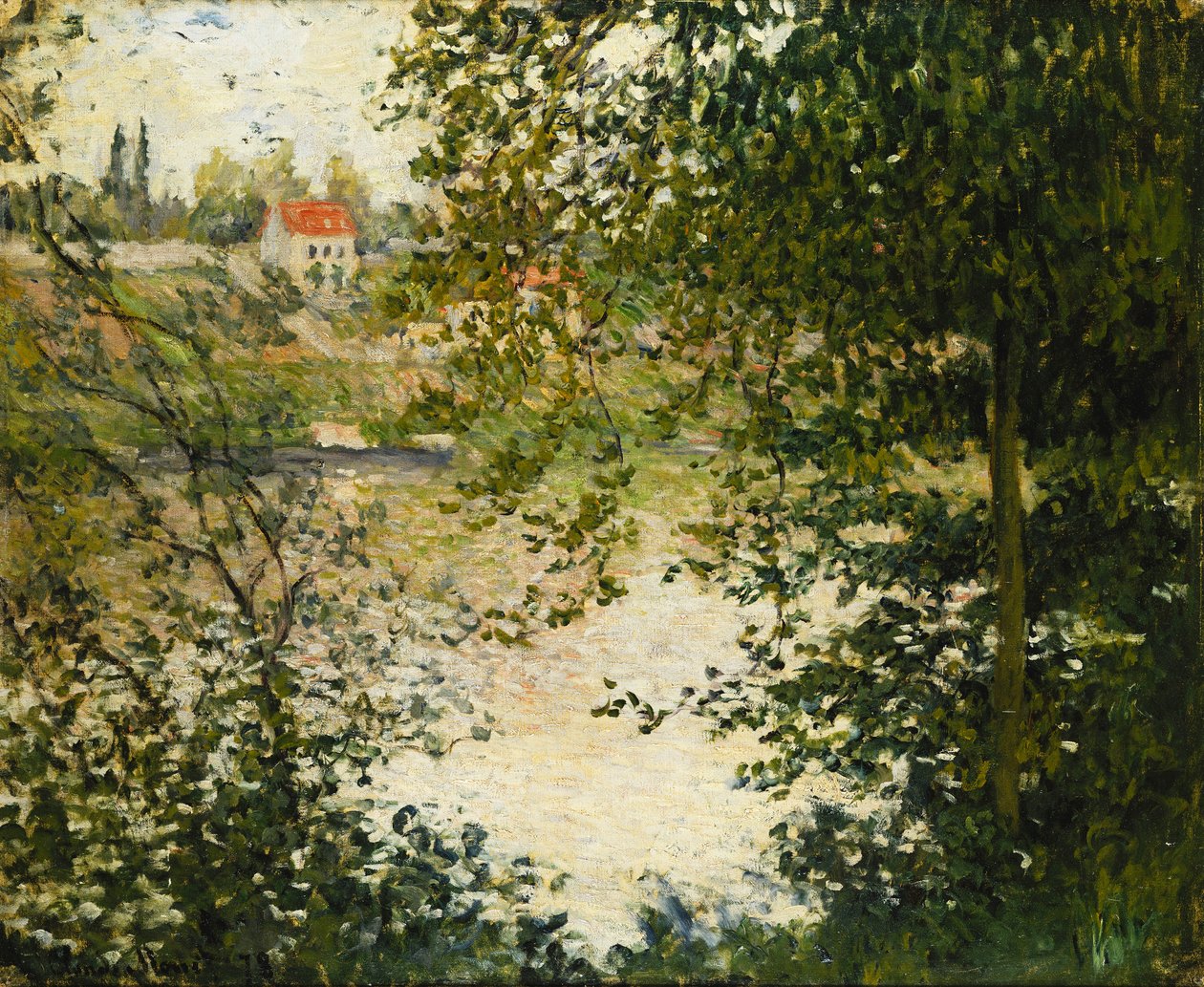 Udsigt gennem træerne på La Grande Jatte Island; Gennem træerne, øen La Grande Jatte, 1878 af Claude Monet