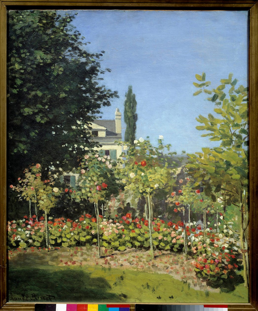 En blomsterhave i Sainte Adresse. Maleri af Claude Monet (1840-1926) af Claude Monet