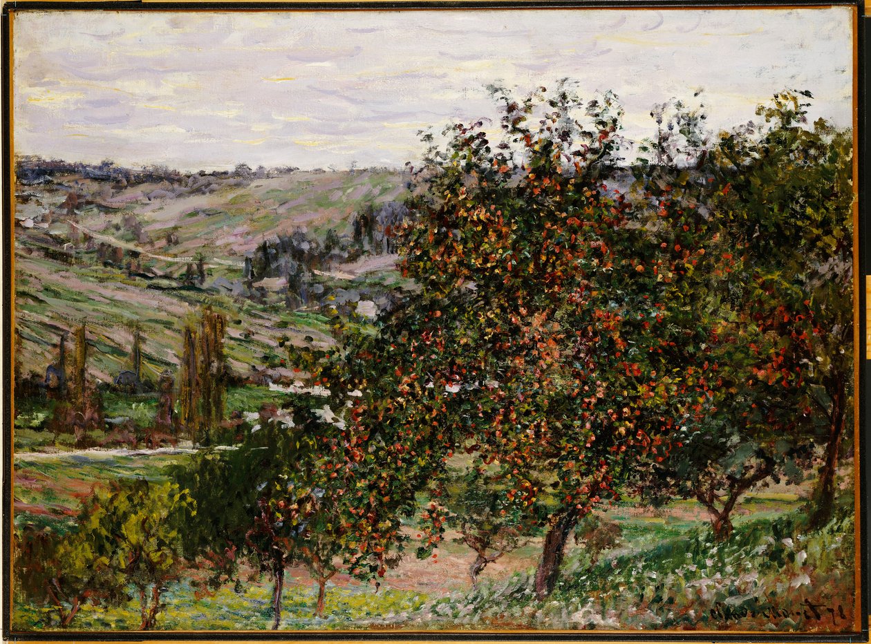 Æbletræer nær Vetheuil af Claude Monet