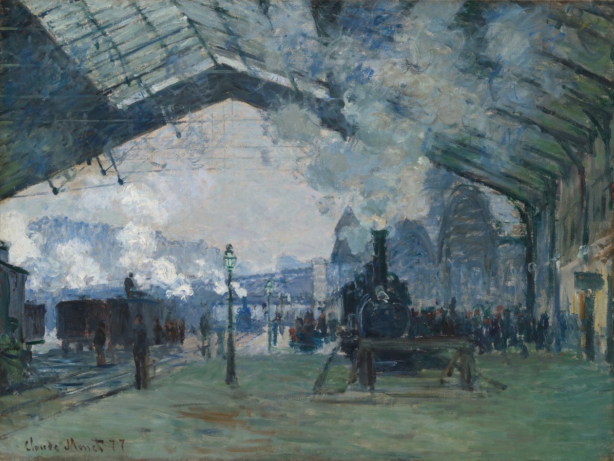 Ankomst af Normandiet-toget, Gare Saint-Lazare, 1877. af Claude Monet