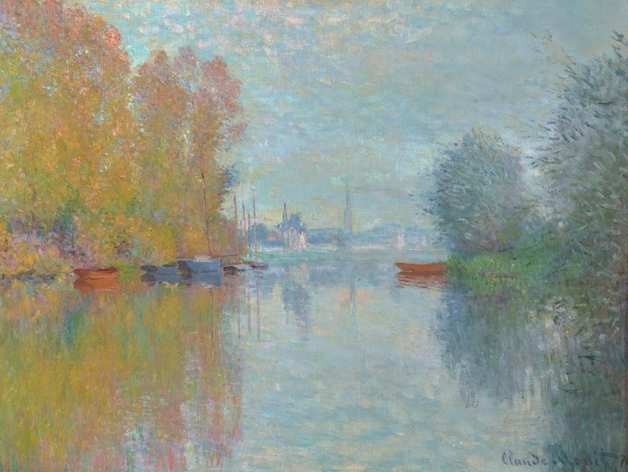 Efterår ved Seinen, Argenteuil 1873 (Olie på lærred) af Claude Monet