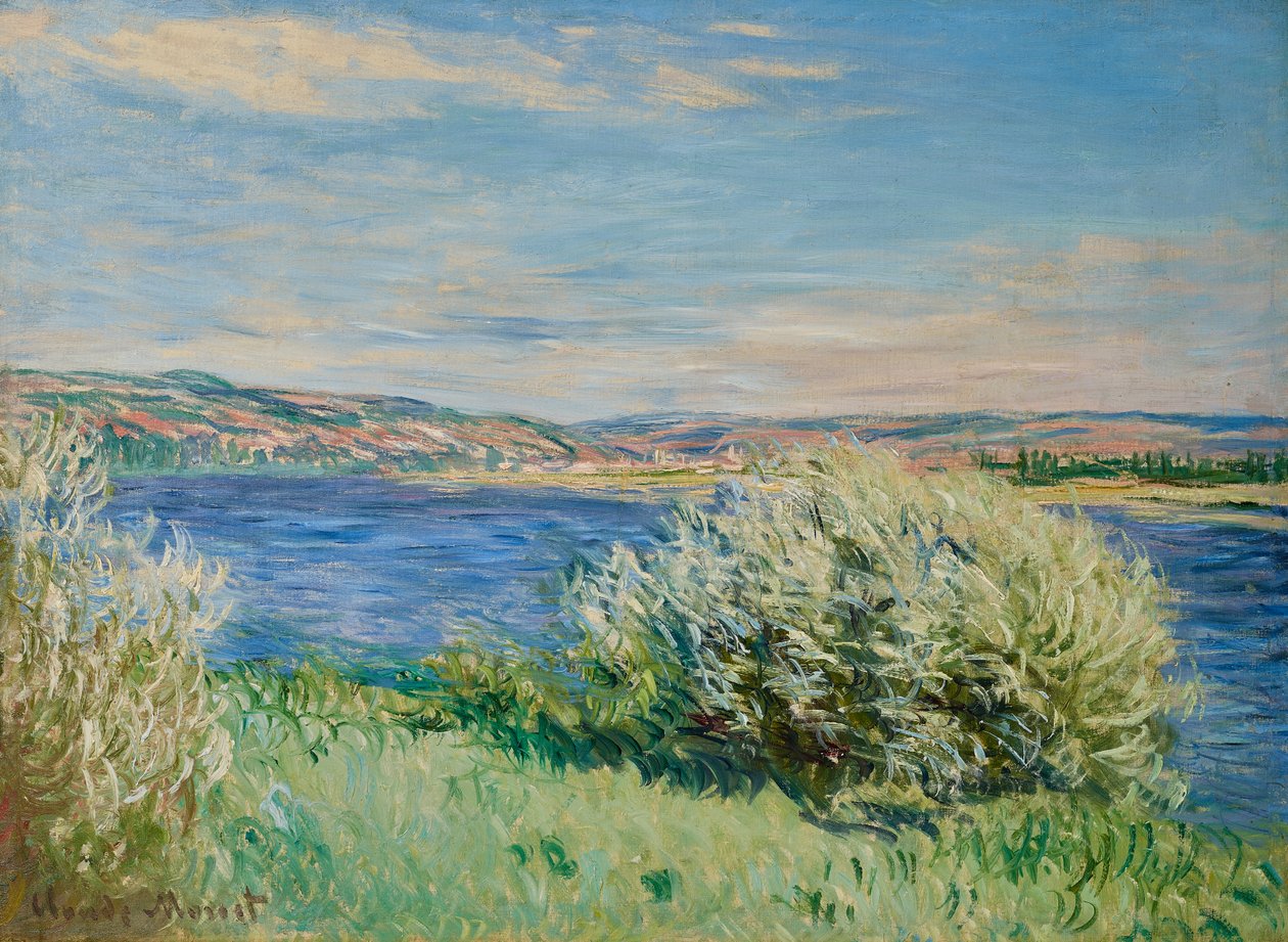 Seinens bredder nær Vetheuil af Claude Monet